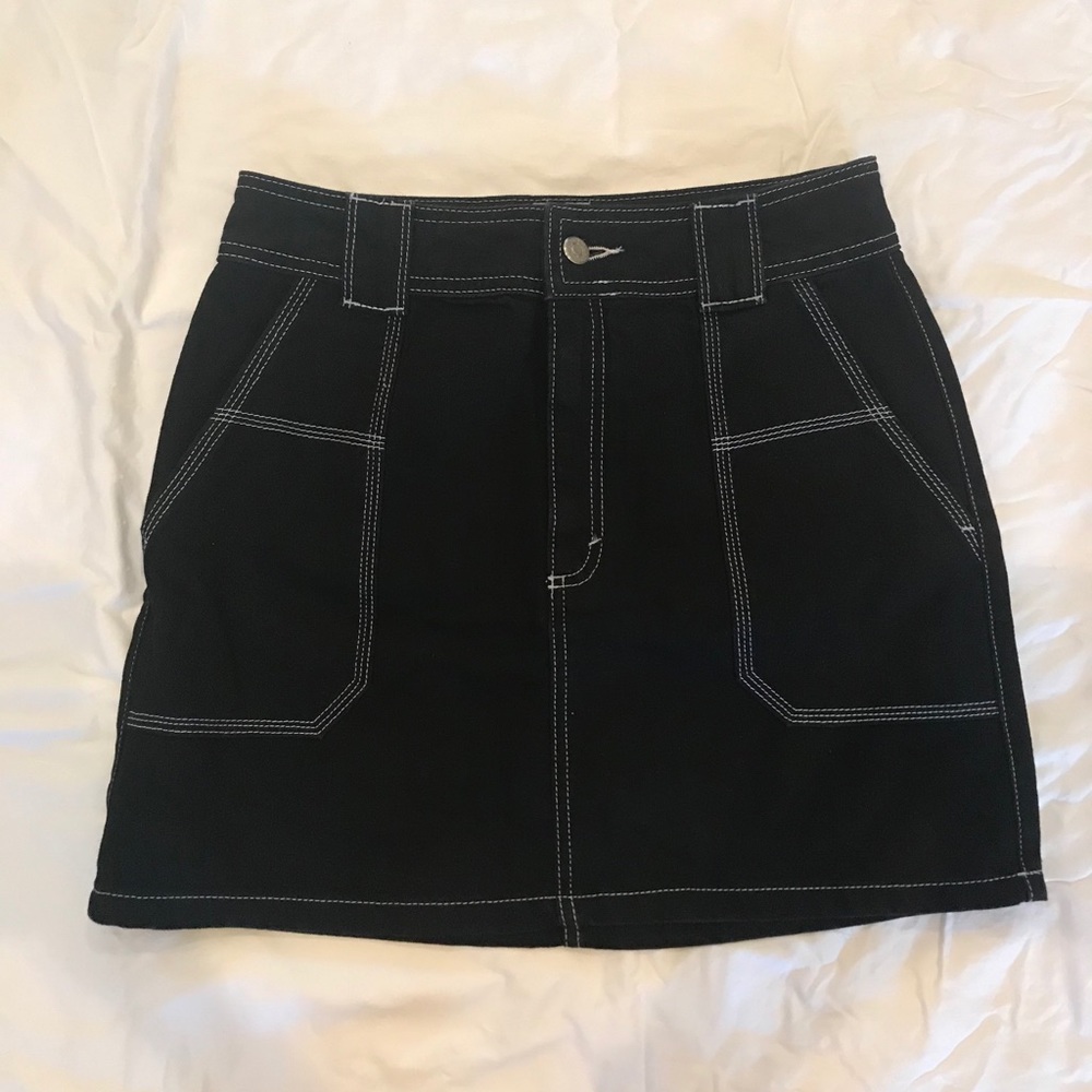 Topshop contrast stitch skirt